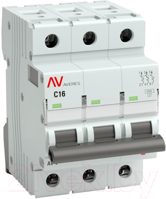 Выключатель автоматический EKF Averes AV-6 3P 16A (C) 6kA / mcb6-3-16C-av - фото