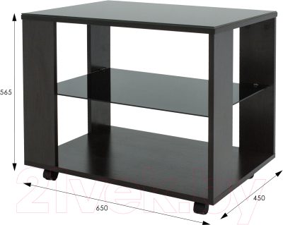 Журнальный столик Мебелик BeautyStyle 5 (венге/стекло черное)