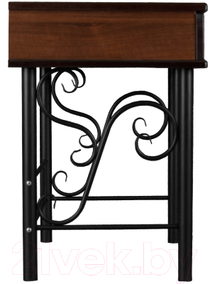 Прикроватная тумба Мебелик Сартон 11 (черный/средне-коричневый)