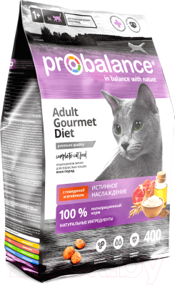 Сухой корм для кошек ProBalance Gourmet Diet Adult с говядиной и ягненком - фото
