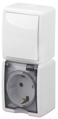 Блок выключатель+розетка ЭРА Эксперт 11-7407-01 / Б0036004 - фото