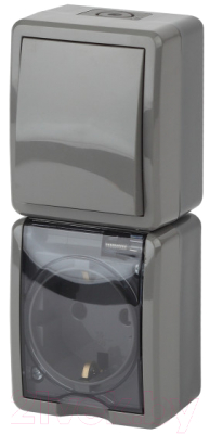 Блок выключатель+розетка ЭРА Эксперт 11-7407-03 / Б0036005 - фото