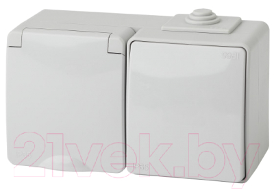 Блок выключатель+розетка ЭРА Эксперт 11-7601-03 / Б0035993 - фото