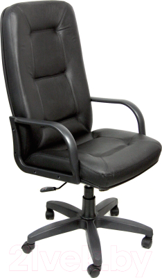 Кресло офисное Деловая обстановка Пилот Стандарт (кожа черный) - фото