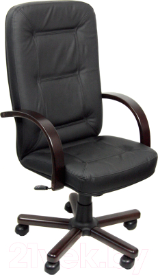 Кресло офисное Деловая обстановка Сенатор Экстра кожа сплит (орех/черный) - фото