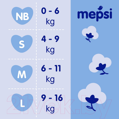 Подгузники детские Mepsi NB 0-6кг / 0018/1