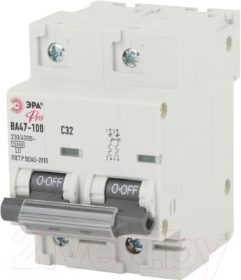 Выключатель автоматический ЭРА Pro NO-902-274 ВА47-100 2Р 32А 10кА / Б0048864 - фото
