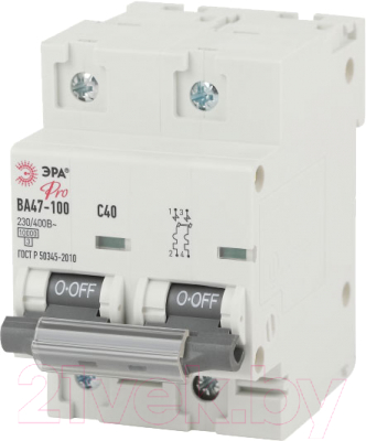 Выключатель автоматический ЭРА Pro NO-902-275 ВА47-100 2Р 40А 10кА / Б0048865 - фото