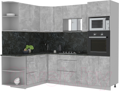 Готовая кухня Интерлиния Мила Лайт 1.68x2.4 левая - фото