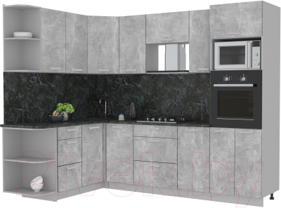 Готовая кухня Интерлиния Мила Лайт 1.68x2.6 левая - фото