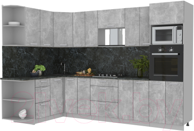 Готовая кухня Интерлиния Мила Лайт 1.68x3.0 левая - фото