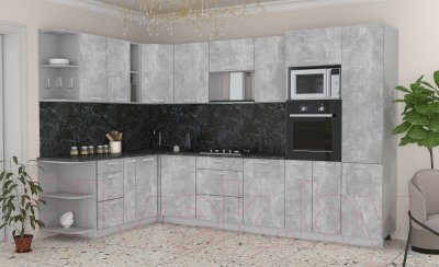 Готовая кухня Интерлиния Мила Лайт 1.88x3.2 левая