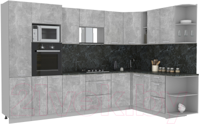 Готовая кухня Интерлиния Мила Лайт 1.88x3.2 правая - фото
