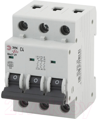 Выключатель автоматический ЭРА Pro NO-900-38 ВА47-29 3P 4А C / Б0031770 - фото