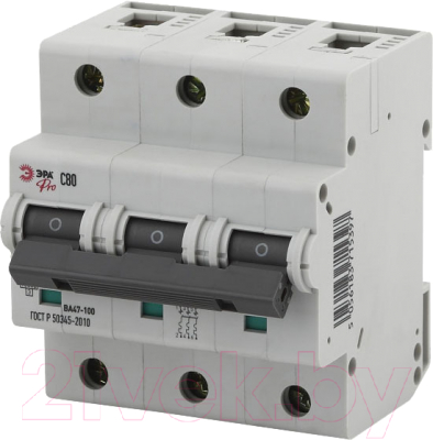 Выключатель автоматический ЭРА Pro NO-901-33 ВА47-100 3P 80 C / Б0031794 - фото