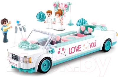 Конструктор Sluban Розовая мечта. Свадебный автомобиль / M38-B0767 (204эл) - фото