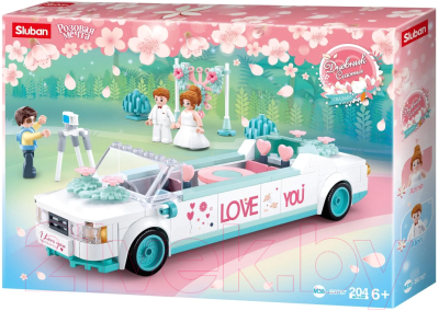 Конструктор Sluban Розовая мечта. Свадебный автомобиль / M38-B0767 (204эл)