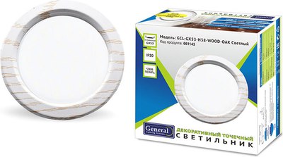 Точечный светильник General Lighting GCL-GX53-H38-WOOD-OAK / 661143