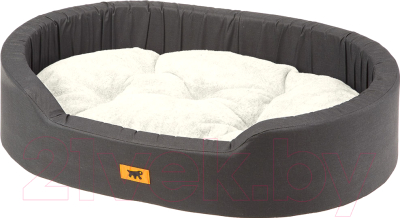 Лежанка для животных Ferplast Dandy 65 F / 82943097 (с мехом, черный/белый) - фото