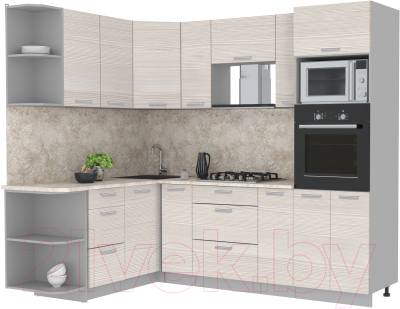 Готовая кухня Интерлиния Мила Лайт 1.68x2.4 левая - фото