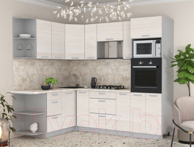 Готовая кухня Интерлиния Мила Лайт 1.68x2.4 левая