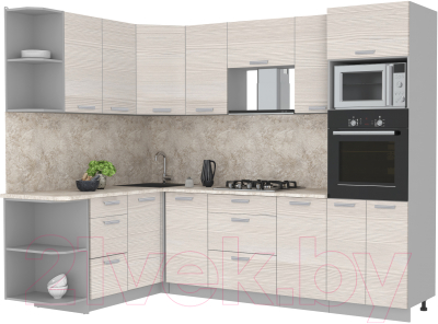 Готовая кухня Интерлиния Мила Лайт 1.68x2.6 левая - фото