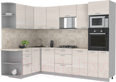 Готовая кухня Интерлиния Мила Лайт 1.68x2.8 левая - фото