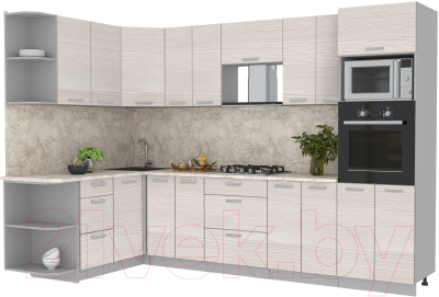 Готовая кухня Интерлиния Мила Лайт 1.68x3.0 левая - фото