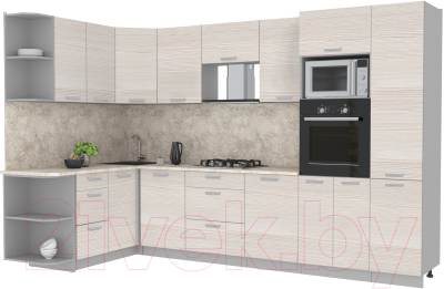Готовая кухня Интерлиния Мила Лайт 1.68x3.2 левая - фото