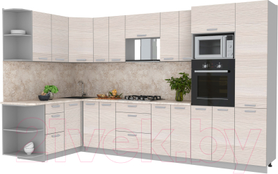 Готовая кухня Интерлиния Мила Лайт 1.68x3.4 левая - фото