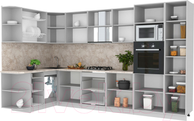 Готовая кухня Интерлиния Мила Лайт 1.68x3.4 левая