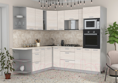 Готовая кухня Интерлиния Мила Лайт 1.88x2.4 левая