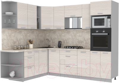 Готовая кухня Интерлиния Мила Лайт 1.88x2.6 левая - фото
