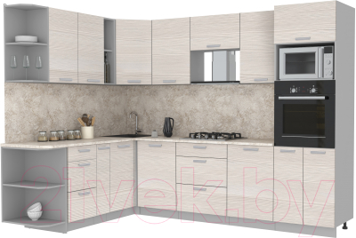 Готовая кухня Интерлиния Мила Лайт 1.88x2.8 левая - фото