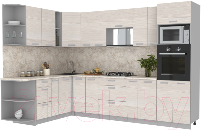 Готовая кухня Интерлиния Мила Лайт 1.88x3.0 левая - фото