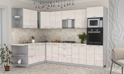Готовая кухня Интерлиния Мила Лайт 1.88x3.0 левая