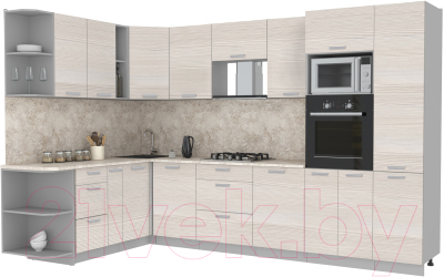 Готовая кухня Интерлиния Мила Лайт 1.88x3.2 левая - фото