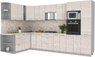 Готовая кухня Интерлиния Мила Лайт 1.88x3.4 левая - фото