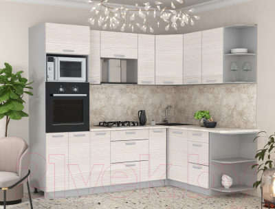 Готовая кухня Интерлиния Мила Лайт 1.68x2.4 правая