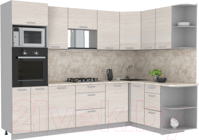 Готовая кухня Интерлиния Мила Лайт 1.68x2.8 правая - фото
