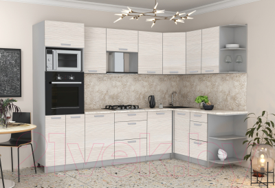 Готовая кухня Интерлиния Мила Лайт 1.68x2.8 правая