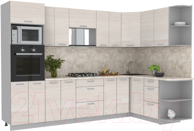 Готовая кухня Интерлиния Мила Лайт 1.68x3.0 правая - фото