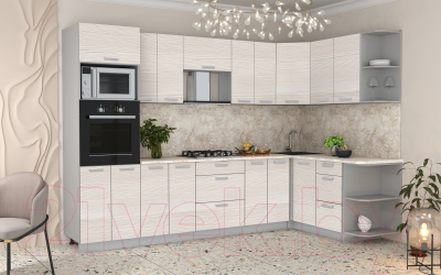 Готовая кухня Интерлиния Мила Лайт 1.68x3.0 правая