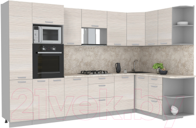 Готовая кухня Интерлиния Мила Лайт 1.68x3.2 правая - фото