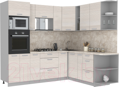 Готовая кухня Интерлиния Мила Лайт 1.88x2.4 правая - фото