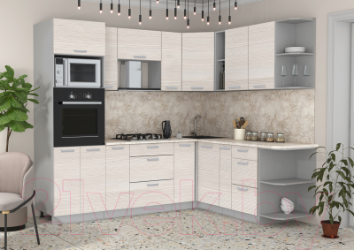 Готовая кухня Интерлиния Мила Лайт 1.88x2.4 правая