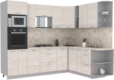 Готовая кухня Интерлиния Мила Лайт 1.88x2.6 правая - фото