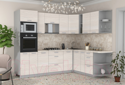 Готовая кухня Интерлиния Мила Лайт 1.88x2.6 правая