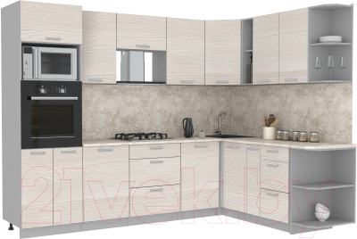 Готовая кухня Интерлиния Мила Лайт 1.88x2.8 правая - фото