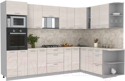 Готовая кухня Интерлиния Мила Лайт 1.88x3.0 правая - фото